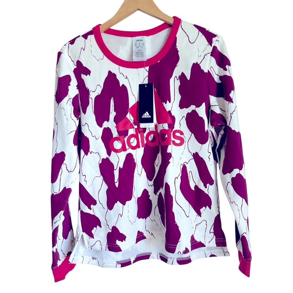 NWT adidas x Zoe Saldana Collection Sweatshirt Pullover Berry White